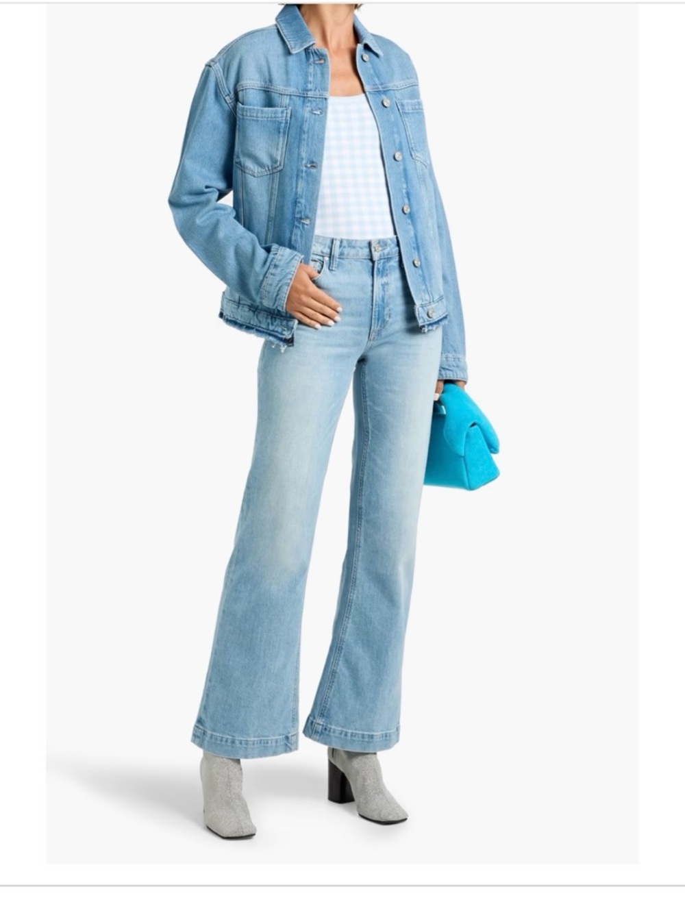 PAIGE Leenah High Rise Wide Leg Jeans - Light Wash - 32